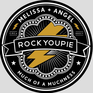 Melissa + Angel RockYouPie Records circle sticker